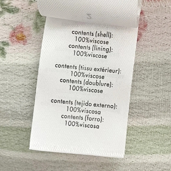 WeWoreWhat Sage Green Pink‎ Victorian Floral Stripe Puff Sleeve Corset Dress - Picture 14 of 15